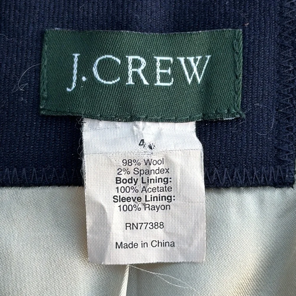 J CREW Schoolboy Blazer Wool blend black Classic Jacket Gold Button 28233 size 4